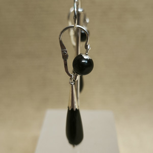 imagen Pendientes plata y azabache lagrima