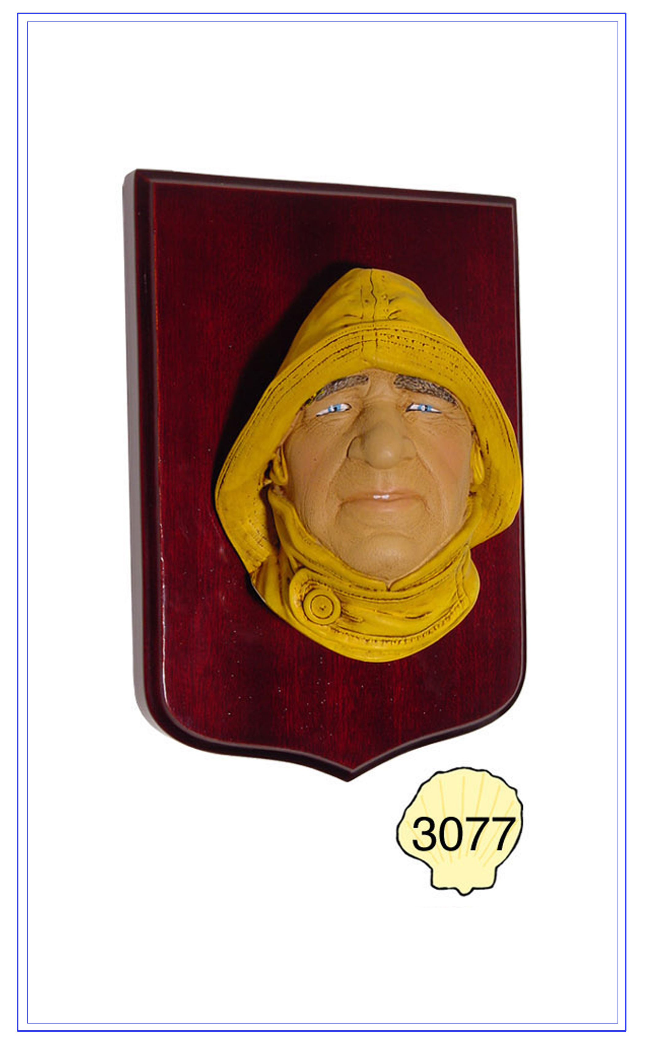 imagen busto cerámica marinero abrigo amarillo