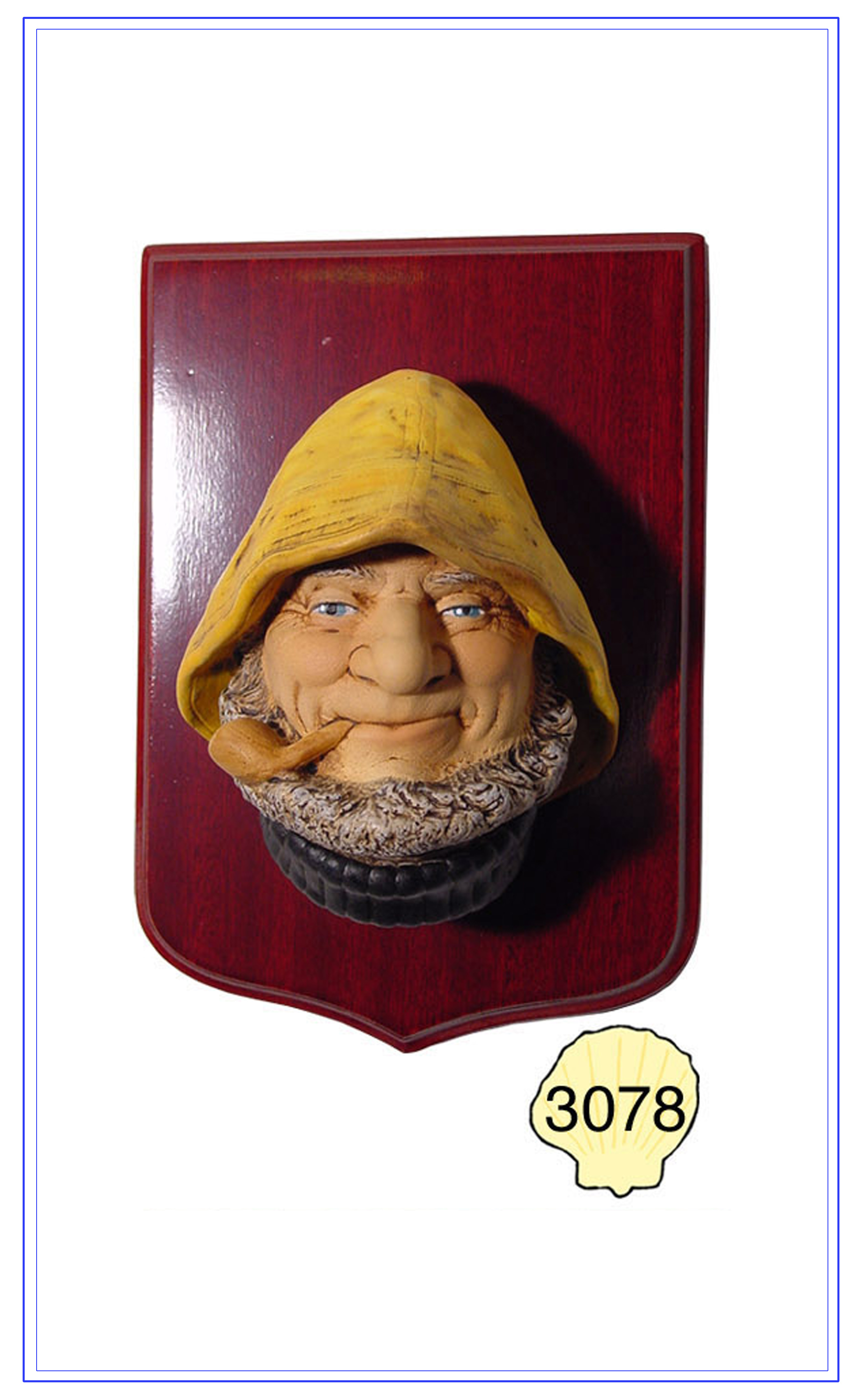 imagen busto cerámica marinero abrigo amarillo con pipa