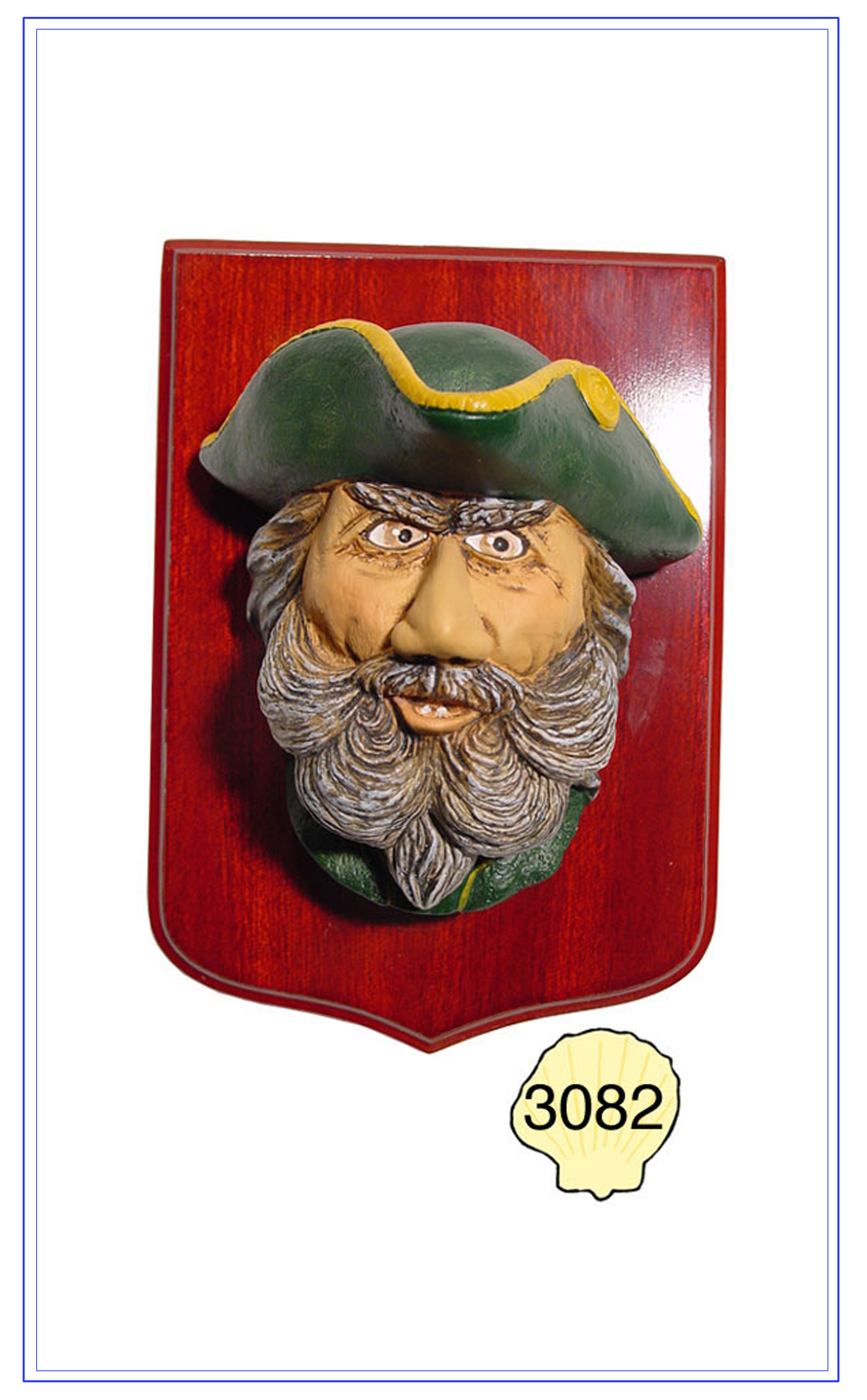 imagen busto pirata cerámica pintado a mano