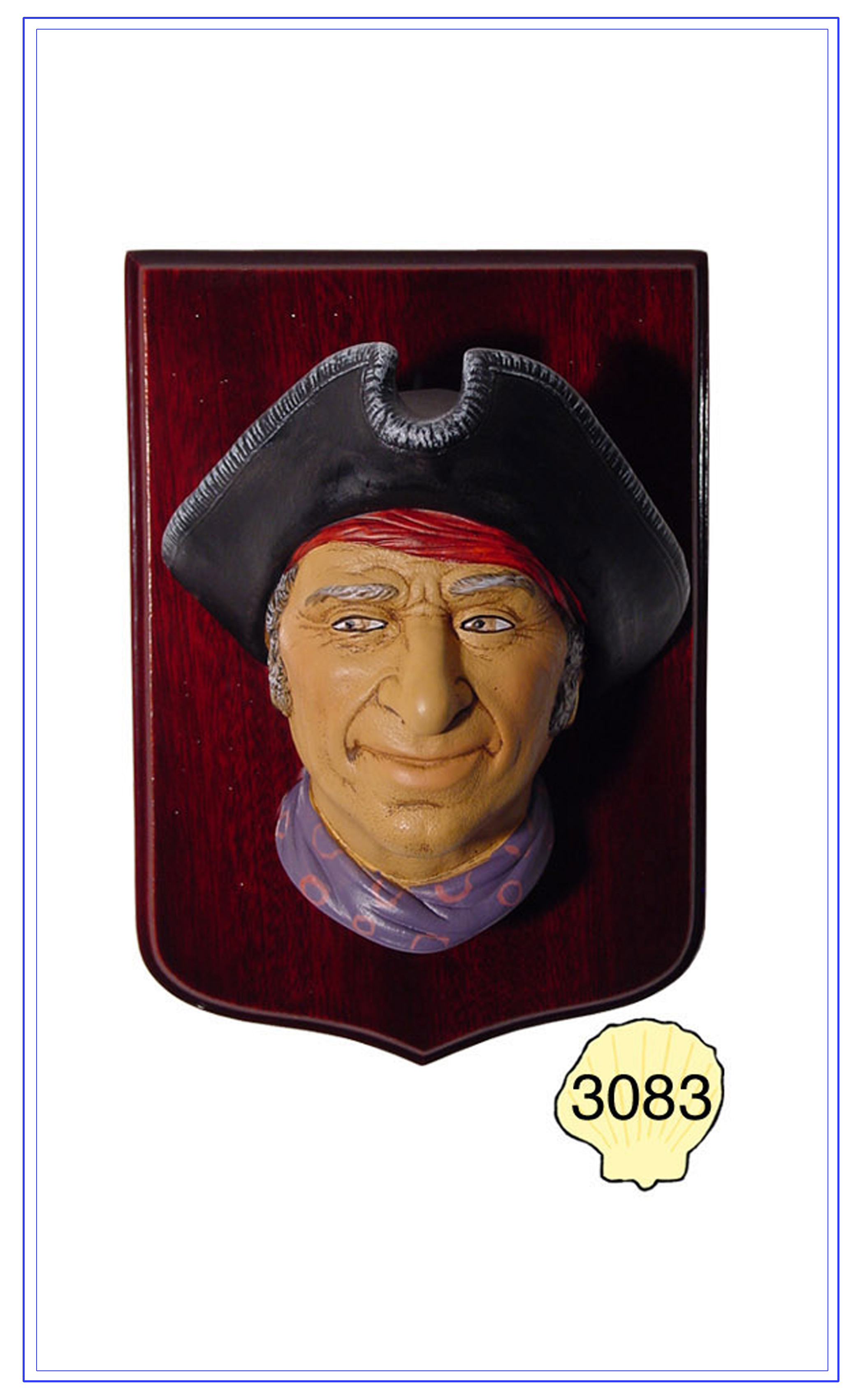imagen busto pirata cerámica pintado a mano