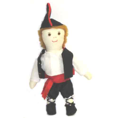 Imagen muñeco trasgu asturiano tela artesanal Asturias