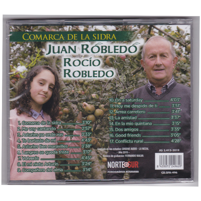 Canciones Cd Juan Robledo y Roc&iacute;o Robledo Comarca de la sidra