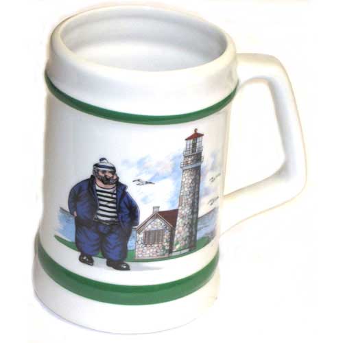 Imagen jarra porcelana con faro y marinero
