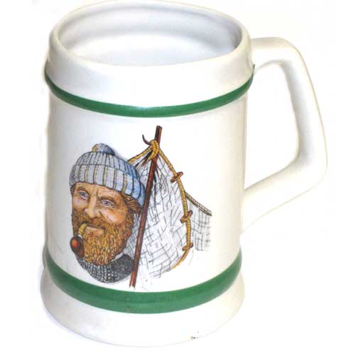 Imagen jarra porcelana con marinero y red