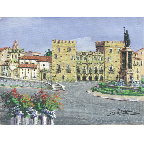 Oleo Original Millan Palacio Revillagigedo