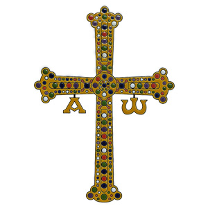 Imagen azulejo Cruz de la Victoria realizado en esmalte cuerda seca
