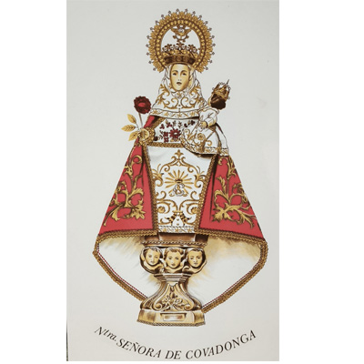 Azulejo Virgen de Covadonga 40 x 25 cm. Asturias