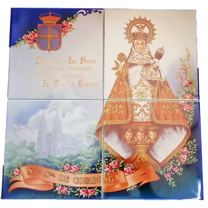 Imagen mosaico azulejo virgen de Covadonga
