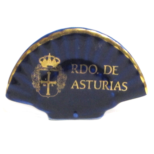 Imagen abanico cobalto recuerdo de Asturias con escudo Asturias