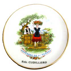 Imagen plato porcelana 10 cm motivos asturianos modelo 4