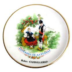 Imagen plato porcelana 10 cm motivos asturianos modelo 5