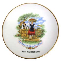 Iamgen plato porcelana motivos asturianos 