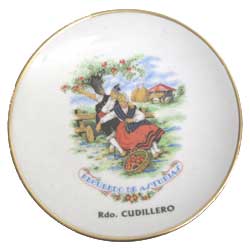Imagen plato porcelana motivos asturianos 