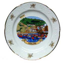 Imagen plato porcelana blanca Cudillero
