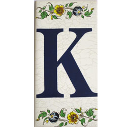 Imagen azulejo letras porcelana para casas K