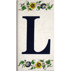 Imagen azulejo letras porcelana para casas L