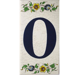 Imagen azulejo letras porcelana para casas O