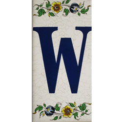 Imagen azulejo letras porcelana para casas W