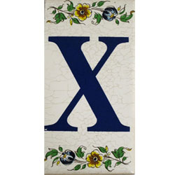 Imagen azulejo letras porcelana para casas X