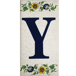 Imagen azulejo letras porcelana para casas Y
