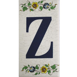 Imagen azulejo letras porcelana para casas Z