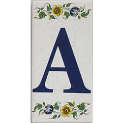Imagen azulejo letras porcelana para casas A
