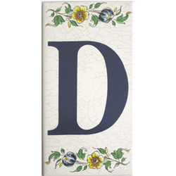 Imagen azulejo letras porcelana para casas D