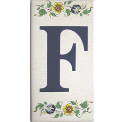 Imagen azulejo letras porcelana para casas F