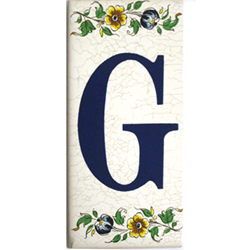 Imagen azulejo letras porcelana para casas G