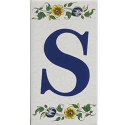 Imagen azulejo letras porcelana para casas S
