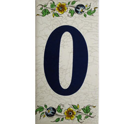 Imagen azulejo porcelana número para casas 0