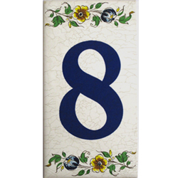 Imagen azulejo porcelana número para casas 8