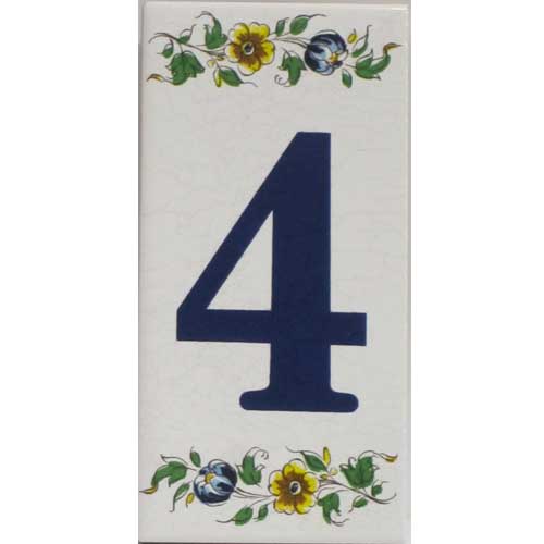 Imagen azulejo porcelana número para casas 4