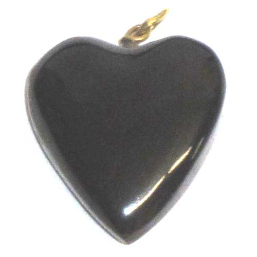  Imagen colgante corazón azabache y oro