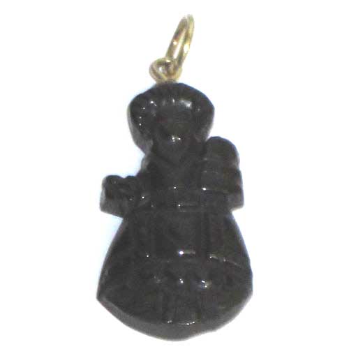 Imagen colgante Virgen de Covadonga azabache y oro