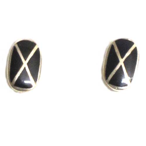  Pendientes plata/azabache presion lisos - varios modelos