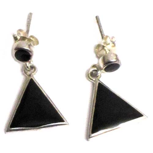  Pendientes plata y azabache presion/colgar formas