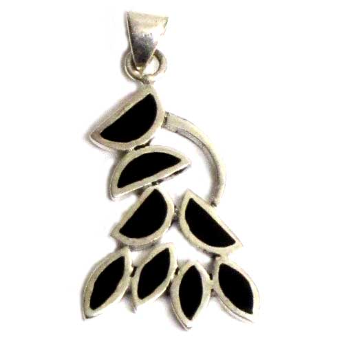  Imagen colgantes plata y azabache diseño medianos