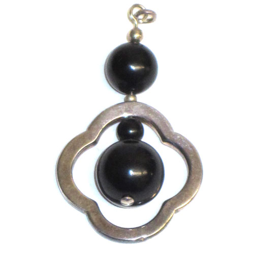  Imagen colgantes plata y azabache diseño medianos