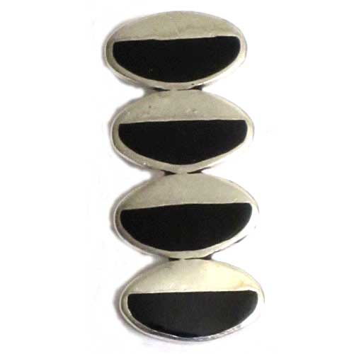  Imagen colgantes plata y azabache diseño grandes 