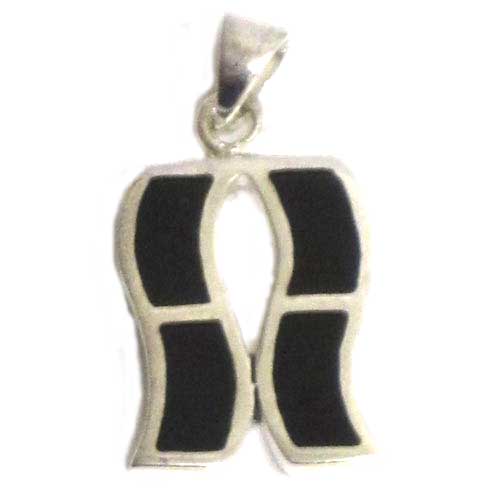  Imagen colgantes plata y azabache diseño medianos