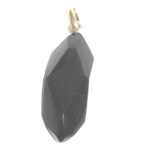 imagen colgante azabache y plata facetado
