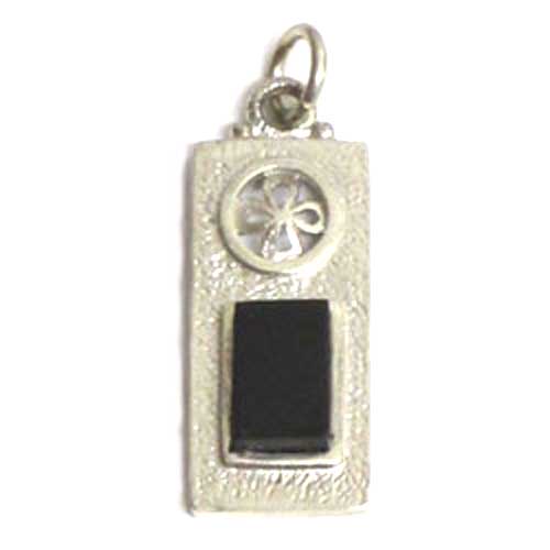  Imagen colgante plata y azabache rectangular ventana celta