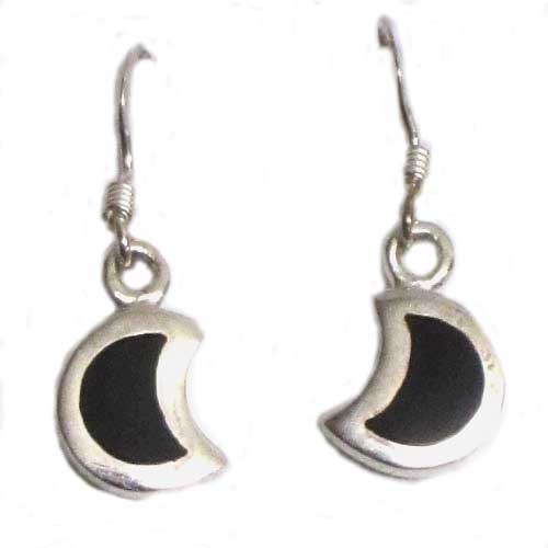  Pendientes plata y azabache colgar