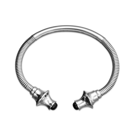 imagen pulsera torque plata y azabache