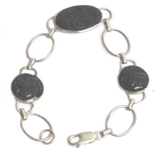 Pulsera plata y azabache