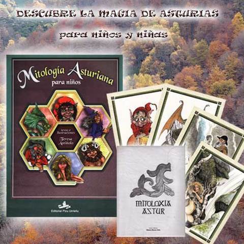 laminas mitolog&iacute;a asturiana + libro infantil