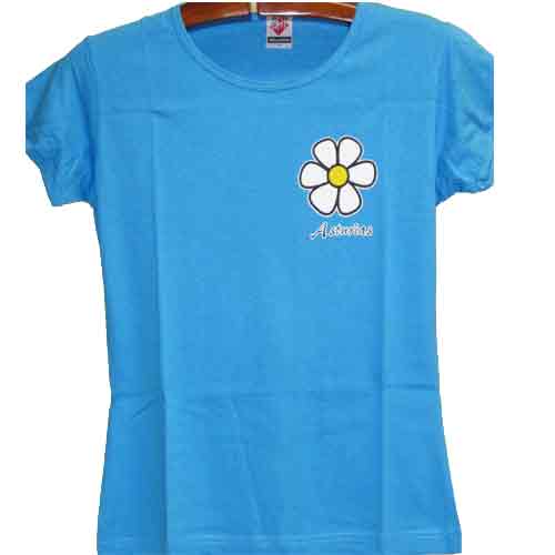 Imagen camiseta mujer Flor edelweiss azul celeste 