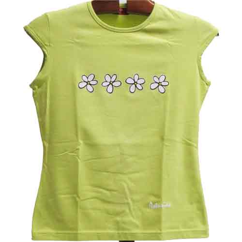 Imagen camiseta top ajustable mujer color pistacho flores
